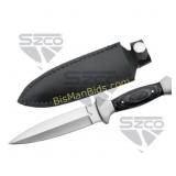SZCO 9' BLACK WOOD BOOT KNIFE