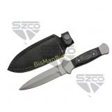 SZCO 7.75' BLACK WOOD BOOT KNIFE