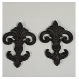 Vintage  Cast Iron Fleur-de-lis Wall Decor