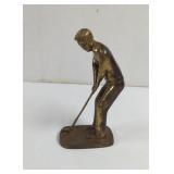 Vintage Solid Brass Golfer Figurine