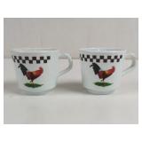 Vintage Rooster Melamine Cups