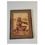 Vintage Sepia watercolor/ Ink Signed Traditional