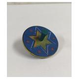 Vintage Hand Painted Wooden Spinning Top Toy
