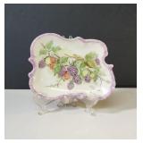 Vintage Handpainted Berry Trinket dish signed