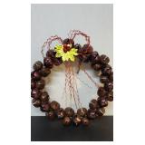 Rustic metal jingle bell Christmas wreath with