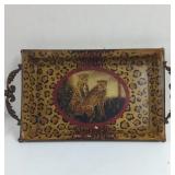 Decorative Metal cheetah Footed and Handled