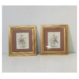 Vintage Floral Prints Wood framed