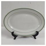 Vintage Wellsville China Green Ring Oval Platter