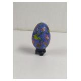 Vintage Enamel porcelain hand Painted Egg with