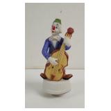 MCM Porcelain Clown playing cello rotating music