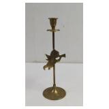 Vintage Brass Cherub Candlestick Holder made in