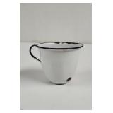 Vintage  White Enamelware Coffee Cup