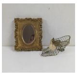 Decorative Golden Mirror and Wired Shoe Decor