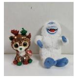 Ty Beanie Babies Flippables Tegan Reindeer And