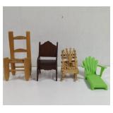 Doll House Wood and Plastic Chairs