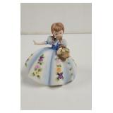 Vintage Lefton Girl with Basket of Flowers