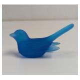 Vintage Cobalt Blue Satin Glass Blue Bird