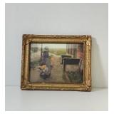 Vintage George Hitchcock Girl in Holland print in