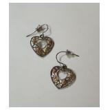 Sterling Silver with 12k gold heart earrings
