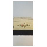 Vintage hand-painted Floral Wooden hinged Box or