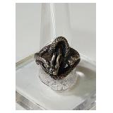 Sterling Silver Double Serpent ring sz 8.5