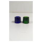 Vintage Cobalt Blue And Emerald green Glass