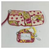 Vera Bradley Bali Gold Luggage Tag and Cosmetics