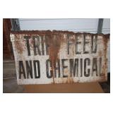 Tripp Feed and Chemical metal sign