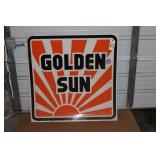 Golden Sun tin sign