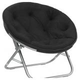 Urban Shop Faux Fur Saucer Chair, One Size, Black