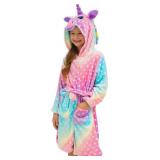 Doctor Unicorn Soft Unicorn Hooded Bathrobe Dots