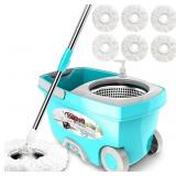 Tsmine Spin Mop Bucket System Stainless Steel Del