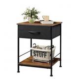 WLIVE Nightstand End Table with Fabric Storage Dr