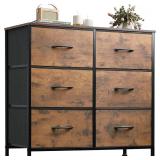 WLIVE Fabric Dresser for Bedroom, 6 Drawer Double