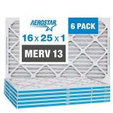 Aerostar 16x25x1 MERV 13 Pleated Air Filter, AC F