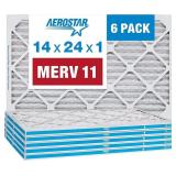 Aerostar 14x24x1 MERV 11 Pleated Air Filter, AC F