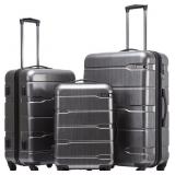Coolife Luggage Expandable 3 Piece Sets PC+ABS Sp