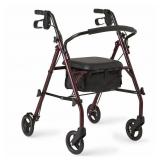 Medline Rollator Walker with Seat, Steel Rolling