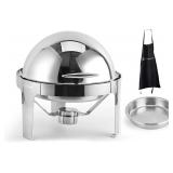 Roll top chafing dish, 6 quarts capacity, stainle