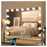 HOMPEN Makeup Mirror with Lights and Speaker Holl