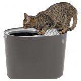 IRIS USA Large Stylish Round Top Entry Cat Litter