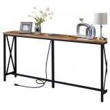 SUPERJARE 70.9 Inch Console Table with 2 Outlet a
