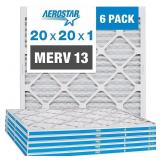 Aerostar 20x20x1 MERV 13 Pleated Air Filter, AC F