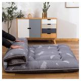 YOSHOOT Grey Feather Futon Floor Mattress for Adu