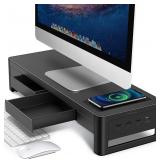 Meatanty 3 In 1 Monitor Stand Riser with 2 Drawer
