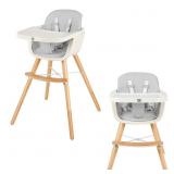 BABY JOY Convertible Baby High Chair, 3 in 1 Wood BABY JOY Convertible Baby High Chair, 3 in 1 Wood