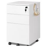 DEVAISE 3 Drawer Rolling File Cabinet with Lock, DEVAISE 3 Drawer Rolling File Cabinet with Lock,
