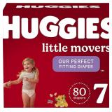 Baby Diapers Size 7, 80 Ct, Huggies Little Movers Baby Diapers Size 7, 80 Ct, Huggies Little Movers
