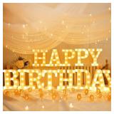 GPUSFAK 155 Bulbs Happy Birthday Marquee Light Up GPUSFAK 155 Bulbs Happy Birthday Marquee Light Up