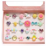 PinkSheep Little Girl Jewel Rings in Box, Adjusta PinkSheep Little Girl Jewel Rings in Box, Adjusta